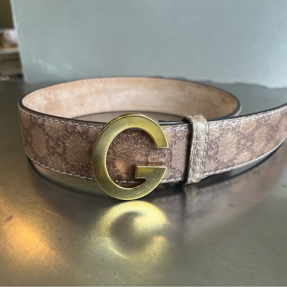 GUCCI Belt G Buckle GG Pattern